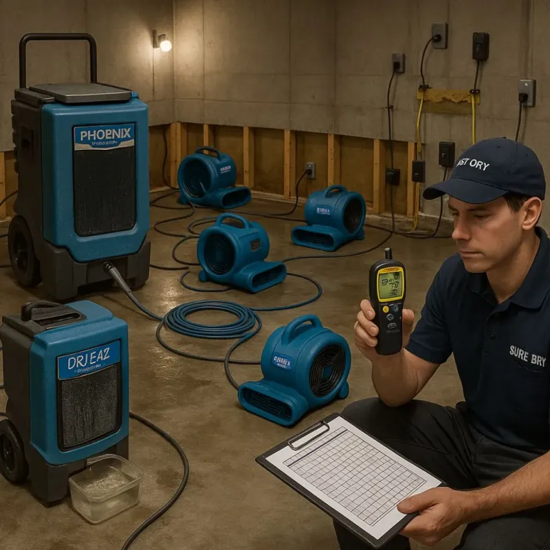 Structural Drying and Dehumidification process in Emeryville, CA